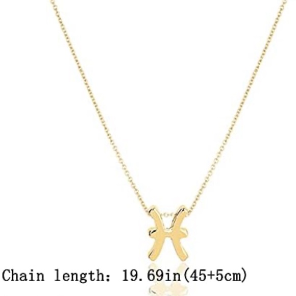 Pisces ♓️ Zodiac Necklace Gold Jewelry Pendant Horoscope Pisces - Picture 3 of 7
